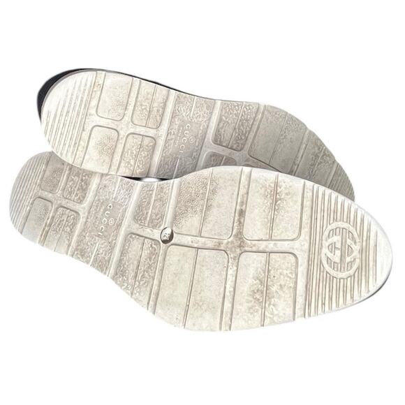 ***SOLD*** Mens GUCCI Canvas Derby Lace Up Shoes Size 12 Blue Cream - Picture 5 of 6